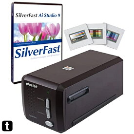 Plustek OpticFilm 8300i Ai フィルム スキャナー - SilverFast Ai Studio 9 + 高度な IT8 キャリブレーション ターゲット (3 スライド)、35mm フィルムとスライドをデジタルに変換