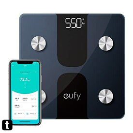 Anker Eufy (ユーフィ) Smart Scale C1（体重体組成計）【アプリ対応/Fitbit連携/体脂肪率/BMI/基礎代謝量/水分量/体脂肪量/骨量/内臓脂肪】ブラック