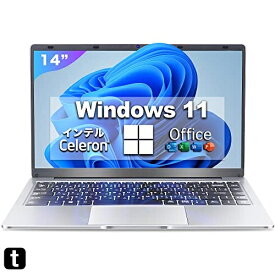 ノートパソコン office搭載 Windows11 ノートPC 14インチ、VETESA Win 11 ノートパソコン 12GB RAM 512GB ROM パソコン MS Office 2019搭載 薄型ノートPC、インテルCelero