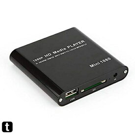超ミニサイズマルチメディアプレーヤー ブラック HDMI端子搭載 簡単接続 SDカード・USBメモリー再生可 HDD接続可 FMTHDMD2002