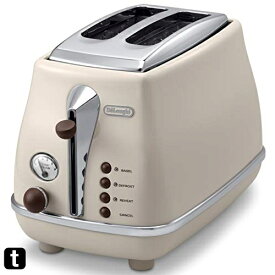 デロンギ(DeLonghi) アイコナ・ヴィンテージ ポップアップトースター 10枚~4枚切食パン対応 ドルチェベージュ CTOV2003J-BG