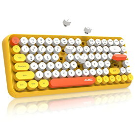 FELiCON ブルートゥースキーボード 308iワイヤレスキーボード コンパクトキーボード 軽量 Bluetoothキーボード タイプライター (yellow)