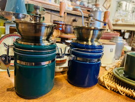 コーヒーミル　珈琲　coffee　グリーン　ブルー　アンティーク調　食器
