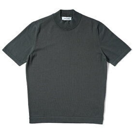GRANSASSO グランサッソ ソフトコットン ニット モックネック ショートスリーブ Tシャツ 58109/18120 CHARCOAL