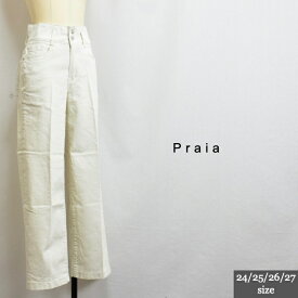 Praia プライア LERK-23111E ハイウエスト セミワイドデニムパンツ！韓国製 サイズ24/25/26/27 colバニラ 072605540024 col05