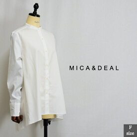 mica&deal マイカアンドディール　0124101028 バックドレープリボンブラウス　日本製　サイズF colホワイト　072402650006　col04