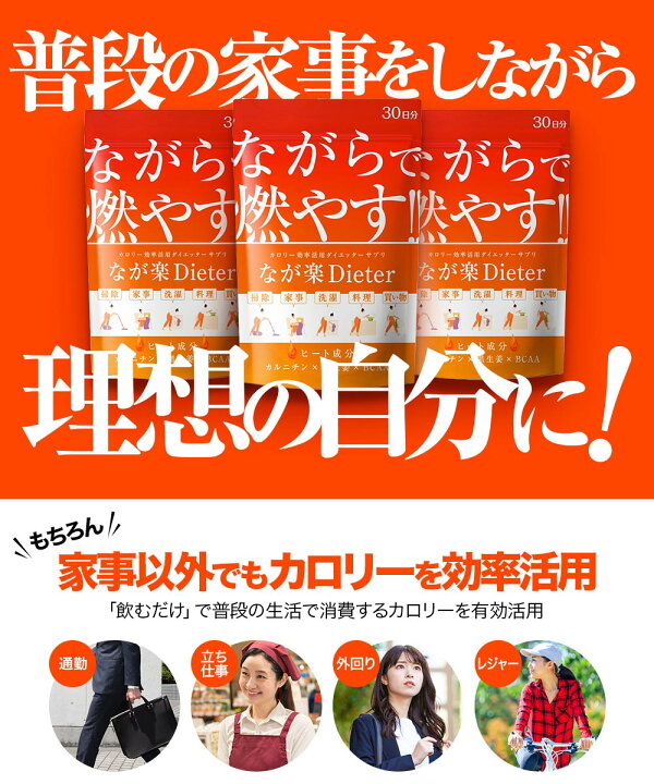 楽天市場 ダイエット サプリ 燃焼系サプリ ダイエットサプリ L カルニチン aa配合 30日分 送料無料 なが楽 Duen Shop