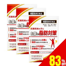 【83%OFF】 3袋セット お腹の脂肪対策 ダイエットサプリ お腹の脂肪 BMI 減らす 食事の脂肪や糖の吸収を抑える 食後の中性脂肪や血糖値の上昇をおだやかにする 血糖値 中性脂肪 下げる ダイエット サプリ ターミナリアベリリカ由来没食子酸 90日分 送料無料 機能性表示食品