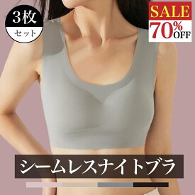 【70%OFF SALE実施中】＼1枚334円3枚セット／ ナイトブラ 昼夜兼用 小さい胸 シームレス ブラジャー 冷感 ひんやり 育乳ブラ 谷間 産後 育乳ナイトブラ ホックレス タグレス ノンワイヤー ブラ 小胸 育乳 補正ブラ FormNightBraSeamless3SET Ms.BONITA ミズボニータ
