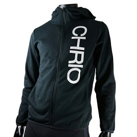 CHRIO クリオ トレーニング ジップパーカー ウエア スポーツ アスリート 普段使い 吸汗速乾 練習 裾リブなし ストレッチ素材 2重フード プリント 送料無料