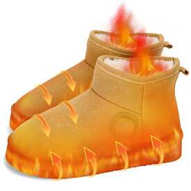 ＼★クーポン利用で10%OFF★／電気スリッパ 電熱ブーツ 3階段温度調節 充電式 電気ヒータ 冬 男女兼用 電気シューズ 室内/屋外 フットヒーター シューズ 発熱ヒーター ヒーターブーツ 電熱靴 暖かい ルームシューズ 防寒対策 省エネ 足温器 滑り止め 撥水加工 プレゼント