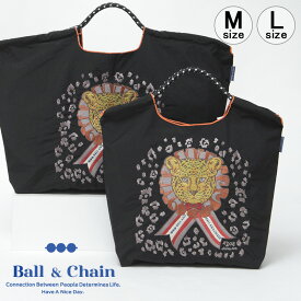 【正規品】ボールアンドチェーン エコバッグ ball&chain D[di:] ディー D.LEOPARD レオパード BLACK ブラック Mサイズ Lサイズ ショッピングバッグ トートバッグ A4 刺繍 ball and chain