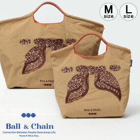【期間限定セール】【正規品】ボールアンドチェーン エコバッグ ball&chain サンヒデアキミハラ SAN HIDEAKI MIHARA スカーフレオパード SCARF LEOPARD ベージュ BEIGE Mサイズ Lサイズ ショッピングバッグ トートバッグ A4 刺繍 三原英詳 ball and chain