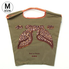【正規品】ボールアンドチェーン エコバッグ ball&chain サンヒデアキミハラ SAN HIDEAKI MIHARA スカーフレオパード SCARF LEOPARD カーキ KHAKI Mサイズ Lサイズ ショッピングバッグ トートバッグ A4 刺繍 三原英詳 ball and chain