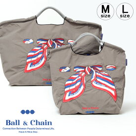 【正規品】ボールアンドチェーン エコバッグ ball&chain サンヒデアキミハラ SAN HIDEAKI MIHARA スカーフ SCARF チャコールグレー CHARCOAL GRAY Mサイズ Lサイズ ショッピングバッグ トートバッグ A4 刺繍 三原英詳 ball and chain