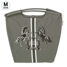 【期間限定セール】【正規品】ボールアンドチェーン エコバッグ ball&chain TWO HORSES ツインホース チャコールグレー オリジナル Mサイズ Lサイズ ショッピングバッグ トートバッグ A4 刺繍 ball and chain