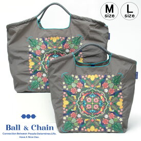 【正規品】ボールアンドチェーン エコバッグ ball&chain Hawaiian Bandana ハワイアンバンダナ F.GRAY F.グレー オリジナル Mサイズ Lサイズ ショッピングバッグ トートバッグ A4 刺繍 ball and chain