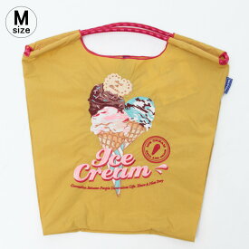 【正規品】ボールアンドチェーン エコバッグ ball&chain ICE CREAM アイスクリーム YELLOW イエロー オリジナル Mサイズ Lサイズ ショッピングバッグ トートバッグ A4 刺繍 ball and chain