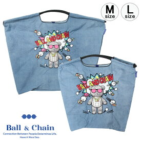 【正規品】ボールアンドチェーン エコバッグ ball&chain KUMA BOOM クマブーム デニム オリジナル Mサイズ Lサイズ ショッピングバッグ トートバッグ A4 刺繍 ball and chain