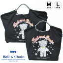 【正規品】ボールアンドチェーン エコバッグ ball&chain MIRROR BALL BEAR ミラーボールベア ボルチェ君 ブラック オリジナル Mサイズ Lサイズ ショッピングバッグ トートバッグ A4 刺繍 ball and chain
