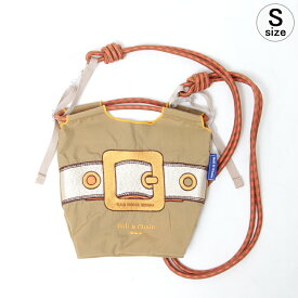 【正規品】ボールアンドチェーン エコバッグ ball&chain ミニショルダー SAN HIDEAKI MIHARA サンヒデアキミハラ バックル ベージュ Sサイズ 刺繍 斜め掛け ショッピングバッグ トートバッグ 刺繍 ball and chain