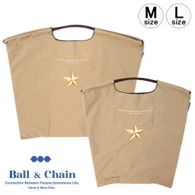 【正規品】ボールアンドチェーン エコバッグ ball&chain THE FIRST STAR ファーストスター TAN タン オリジナル Mサイズ Lサイズ ショッピングバッグ トートバッグ A4 刺繍 ball and chain