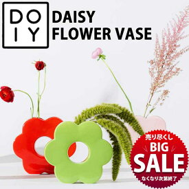 【LINE700円オフ】【在庫限り！売り尽くし ！】花瓶 陶器 2色展開 デイジー 花柄 緑 グリーン　ポップ　レトロ　 赤 レッド カラー 一輪挿し ドライフラワー ブーケ フラワーベース 北欧 海外 韓国 インテリア 雑貨 女性　海外インテリア 置物 プレゼントギフト