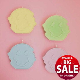 【LINE700円オフ】【在庫限り！売り尽くし SALE】 キャンドル スマイリー パステル ハンドメイド かわいい おしゃれ 韓国 韓国風 雑貨 丸形 キャラクター カラフル カラー 手作りキャンドル インテリア 海外 プレゼント 誕生日 引っ越し祝い 女性 友人