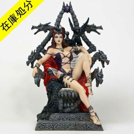 【在庫処分 SALE】「王座に座ってる女性」女性のフィギュア「Throne of Possession」ドラゴンの大座　かっこいい　置物　フィギュア　アニメオタク　セクシー　海外雑貨　海外インテリア