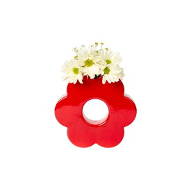 【在庫限り！売り尽くし SALE】花瓶 陶器 2色展開 デイジー 花柄 ピンク 緑 グリーン 赤 レッド パステル カラー 一輪挿し ドライフラワー 一輪 ブーケ ベース フラワーベース 北欧 海外 韓国 インテリア 雑貨 女性 花 枝 置物 プレゼント
