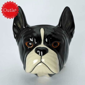 【LINE700円オフ】【アウトレット品】【在庫限り】Quail Ceramics イギリス製 FrenchBulldog Wall Vase S 動物 置物 オブジェ インテリア 陶器 アニマルヘッド 犬 花瓶 ブルドッグ フレンチブルドッグ ペットギフト