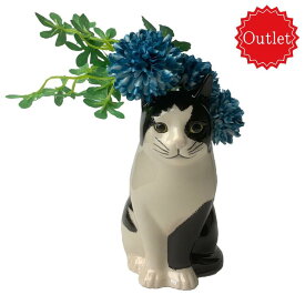 【LINE700円オフ】【アウトレット品】【在庫限り】Quail Ceramics イギリス製 猫 花瓶 雑貨 グッズ 北欧 一輪挿し かわいい おもしろ ネコ ねこ 茶トラ フラワーベース 置物 猫雑貨 インテリア 海外 陶器 セラミック プレゼント 誕生日 記念日 クエイル Barney L ギフト
