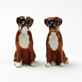 Boxer S&P ソルト&ペッパー セット イギリス Quail Ceramics 動物 置物 オブジェ インテリア 陶器 犬好き ボクサー 犬 イヌ 塩胡椒入れ 塩コショウ入れ 調味料入れ キッチンインテリア