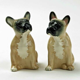 FrenchBulldogのフィギアセット イギリス Quail Ceramics 動物 置物 オブジェ インテリア 陶器 犬好き フレンチブルドッグ ペア セット アニマル雑貨 いぬ イヌ Dog クエイルセラミックス