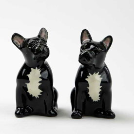 FrenchBulldog B&Wのフィギアセット イギリス Quail Ceramics 動物 置物 オブジェ インテリア 陶器 犬好き フレンチブルドッグ ペア セット アニマル雑貨 イギリス クエイルセラミックス いぬ イヌ Dog