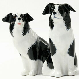 Border Collie S&P ボーダーコリーのソルト＆ペッパーセット 犬 愛犬 ペット イギリス Quail Ceramics 動物 置物 オブジェ インテリア 北欧 モダン 陶器 犬好きボーダーコリー