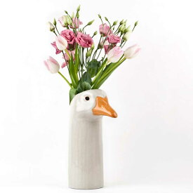 GooseFlowerVase ガチョウの花瓶 Quail Ceramics クエイル 雑貨 グッズ 花瓶 インテリア 一輪挿し 鳥 鵞鳥 グース かわいい おしゃれ おもしろ アニマル 海外 北欧 陶器 置物 プレゼント ギフト 誕生日 記念日