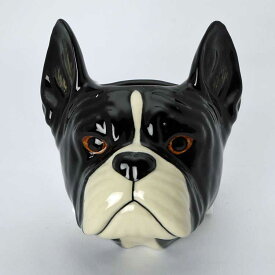 FrenchBulldog Wall Vase S イギリス Quail Ceramics 動物 置物 オブジェ インテリア 陶器 アニマルヘッド 犬 花瓶 ブルドッグ フレンチブルドッグ ペット