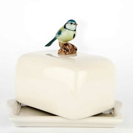 【LINE700円オフ】【在庫限り】BlueTit Butter Dishes バターケース バター入れ バター保存 アオガラ シジュウカラ 小鳥 鳥 野鳥 植物 雑貨 グッズ 北欧 かわいい おしゃれ インテリア 陶器 プレゼント 引越祝い クエイル QuailCeramics クエイルセラミックス