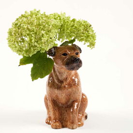ボーダーテリア 花瓶 L BorderTerrier Flower Vase イギリス Quail Ceramics 動物 置物 犬 陶器 陶磁器 テリア フラワーベース ブーケ 一輪挿し 一輪 ドライフラワー 大きい 大きめ 丸型 ペット オブジェ インテリア 陶器 犬好き