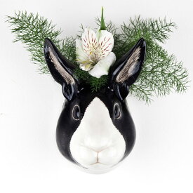 Dutch Rabbit Wall Vase うさぎ 壁掛け Quail Ceramics 動物 置物 オブジェ インテリア 陶器 うさぎの壁飾り 花瓶 アニマル