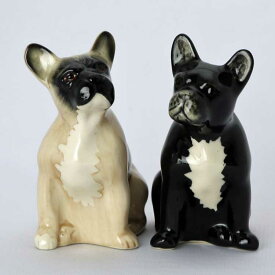 【楽天スーパーSALE限定割引】FrenchBulldog S&P ソルト＆ペッパーセット イギリス Quail Ceramics 動物 置物 オブジェ インテリア 北欧 モダン 陶器 ヨーロッパ市場向け製品 犬好き わんこ