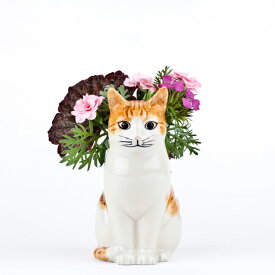 【20％OFF・P10倍】【再入荷】Quail Ceramics クエールセラミックス 英国ブランド 猫 花瓶 雑貨 グッズ 北欧 一輪挿し おしゃれ ネコ ねこ 茶トラ フラワーベース 置物 猫雑貨 陶器 セラミック プレゼント 誕生日 Squash ギフト 海外インテリア
