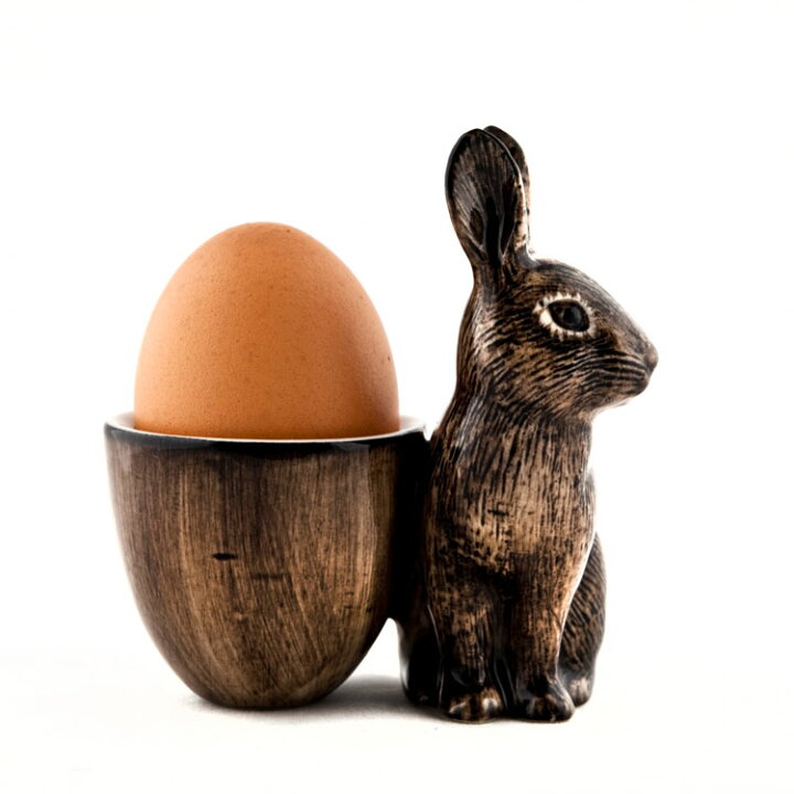 玄関先迄納品 エッグスタンド Dutchrabbitwitheggcup うさぎの エッグカップ イギリス Quail Ceramics クウェイル セラミックス 社製 動物 置物 オブジェ インテリア 北欧 モダン 磁器製 ヨーロッパ オランダウサギ ミニウサギ ハチワレ ウサギ 兎 Horizontravel Ph