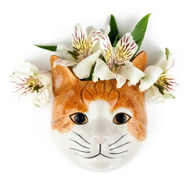 【LINE700円オフ】【在庫限り】猫 花瓶 壁掛け 雑貨 グッズ 北欧 一輪挿し かわいい おしゃれ おもしろ ネコ ねこ 猫雑貨 壁掛け花瓶 インテリア 海外 イギリス 陶器 プレゼント ギフト 誕生日 記念日 クエイル Squash QuailCeramics