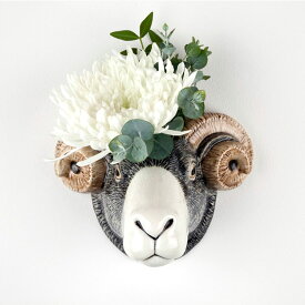 Swaledale sheep WallVase 北イギリスの羊 壁掛け Quail Ceramics 動物 置物 オブジェ インテリア 陶器 ひつじ 花瓶 羊