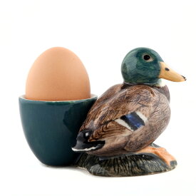 【P5倍】【10％OFF】エッグスタンド Mallard-withEggCup カモの エッグカップ Quail Ceramics クエイル 鳥グッズ エッグカップ エッグポット 卵 雑貨 インテリア カモ あひる アヒル おもしろ 置物 海外 北欧 陶器 プレゼント ギフト