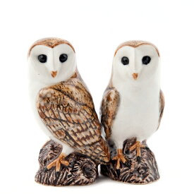 Barn Owl S&P メンフクロウのソルト＆ペッパーセット イギリス Quail Ceramics 動物 置物 オブジェ インテリア 北欧 モダン 陶器 ヨーロッパ市場向け製品 鳥好き 鳥 フクロウ ふくろう メンフクロウ めんふくろう