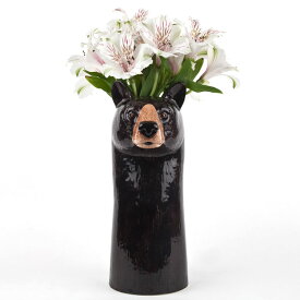 Black Bear Flower Vase くまの花瓶イギリス Quail Ceramics 動物 置物 オブジェ インテリア 陶器 アニマル雑貨 ヨーロッパ雑貨 動物雑貨 珍しい くま クマ 熊 BlackBear