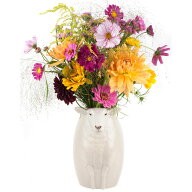 【20％OFF/P10倍】 Quail Ceramics クエールセラミックス 英国ブランド SuffolkWhiteFlowerVase ひつじの…